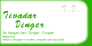 tivadar dinger business card